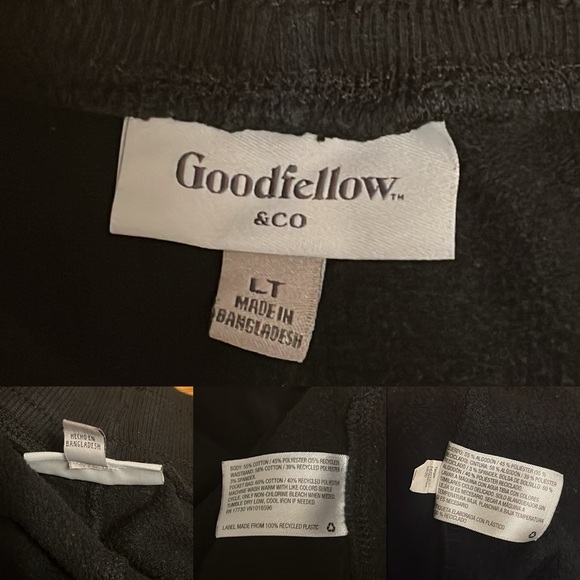 Goodfellow & Co Mens Large Tall Black Jogger Pants with Elastic Waist - Picture 10 of 16